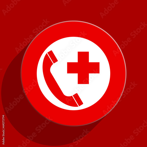 emergency call web flat icon