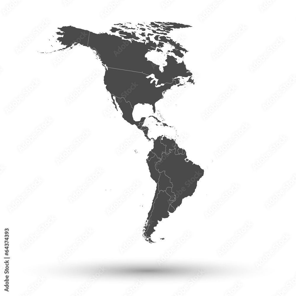 North and South America map background vector North and South America map background vector