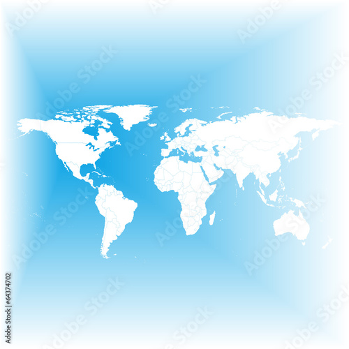 Blue World Map Vector