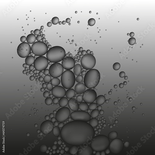 oil drops in the gray water vector background