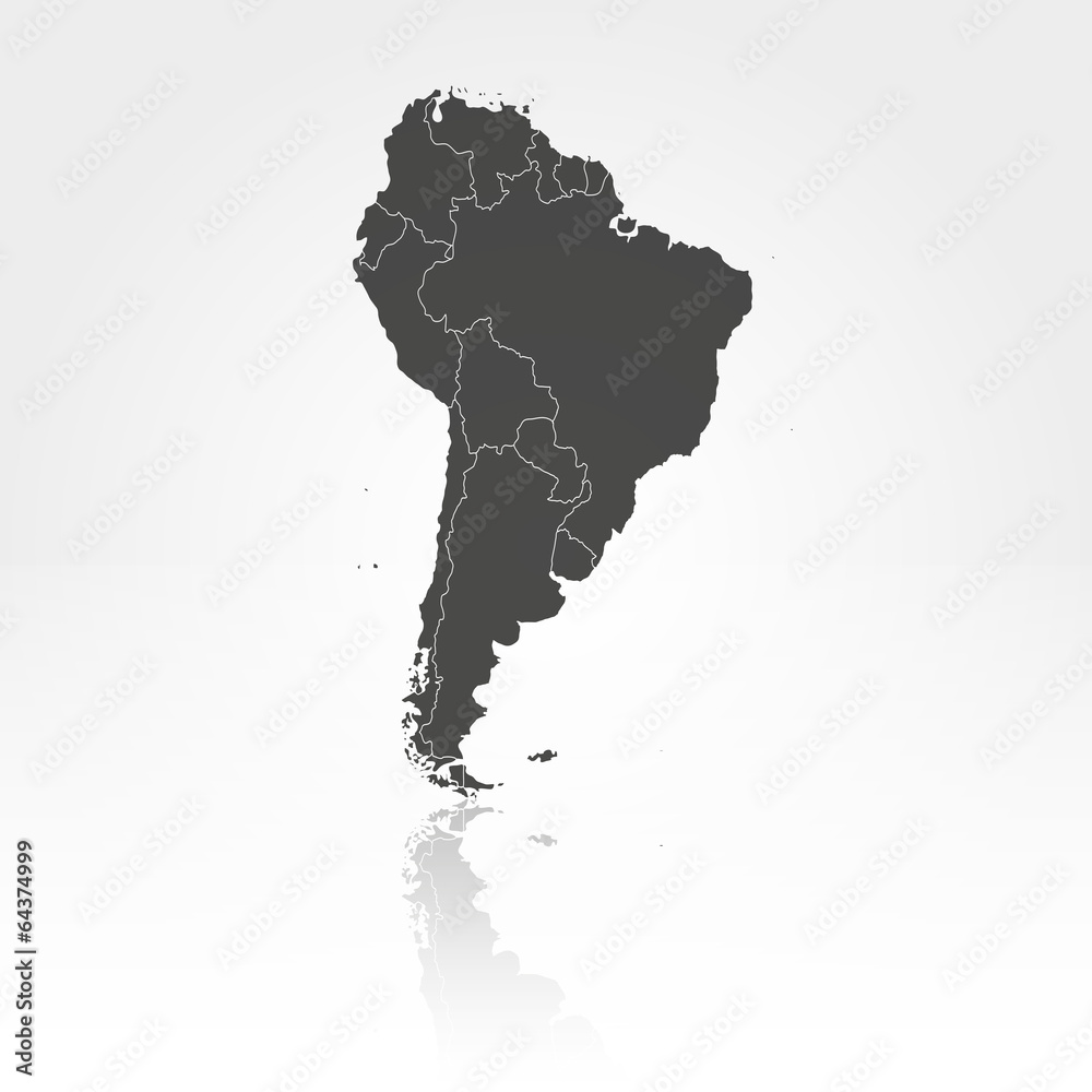 South America map background vector