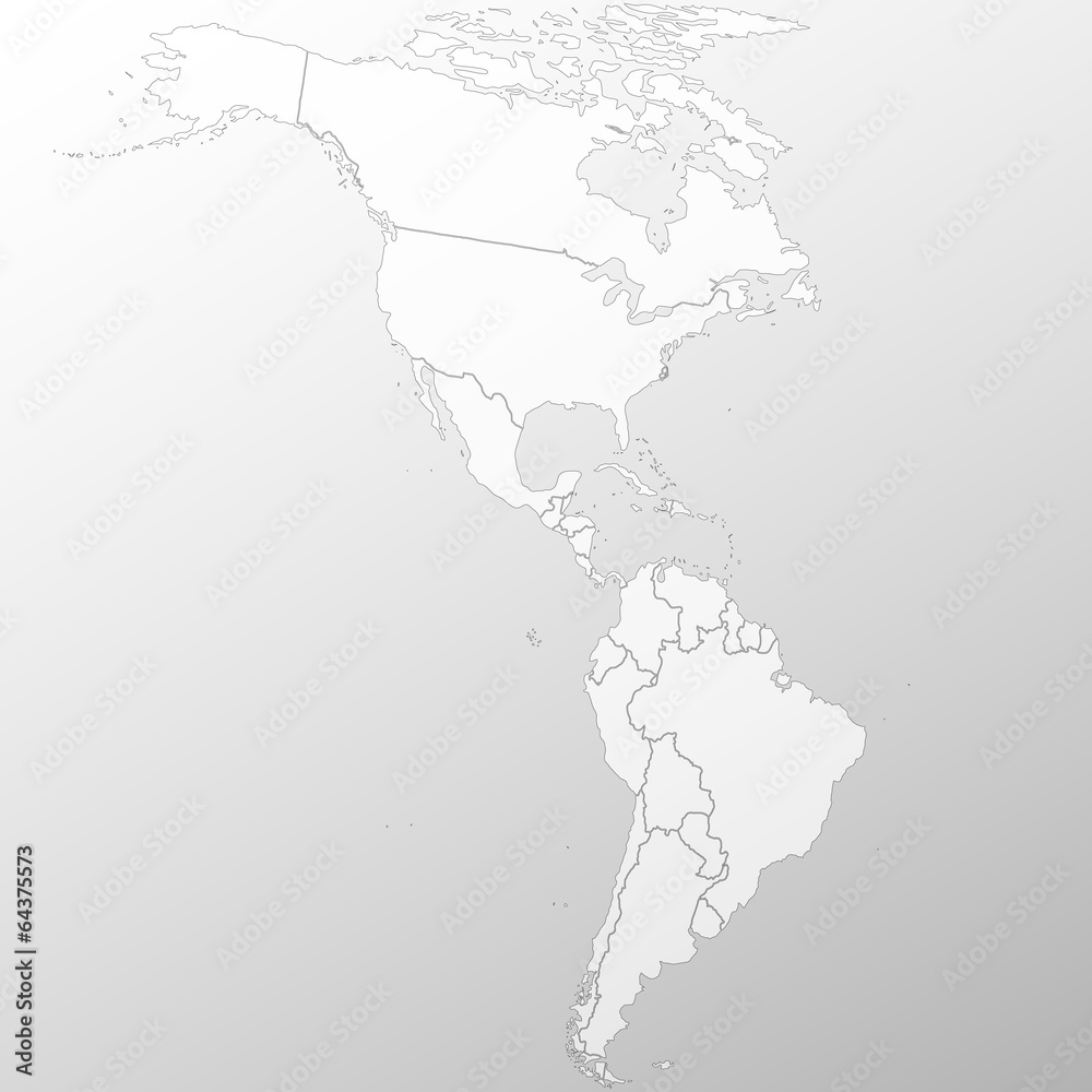 North and South America map background vector