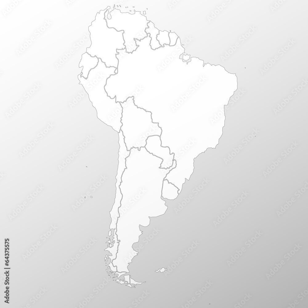 South America map background vector