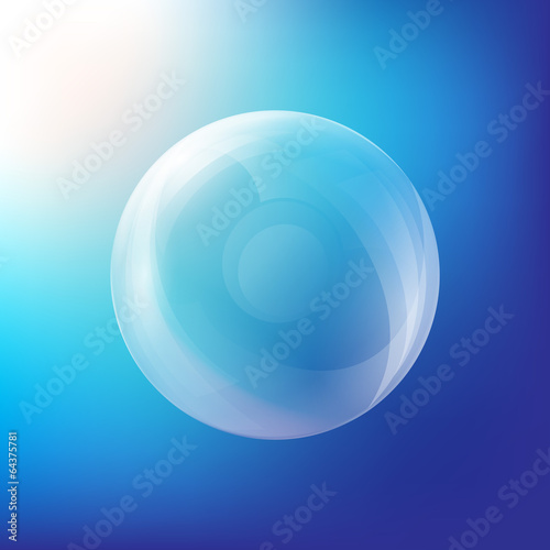 transparent sphere on a blue background vector