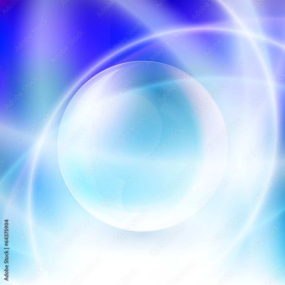 Obraz premium Transparent sphere on a blue background vector