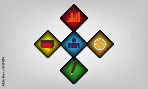 vector abstract squares inforaphic icons background
