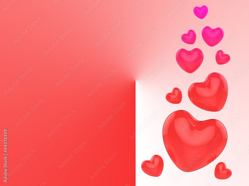 Hearts On Background Show Affection And Attraction