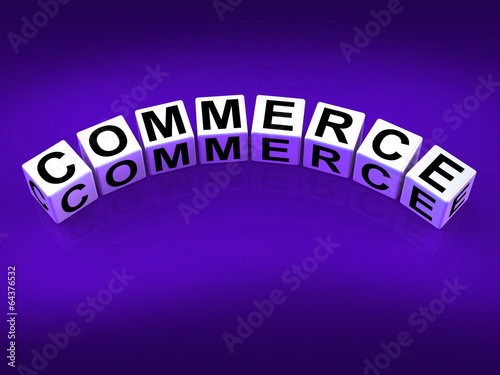 Commerce Blocks Represent Commercial Marketing and Financial Tra photo