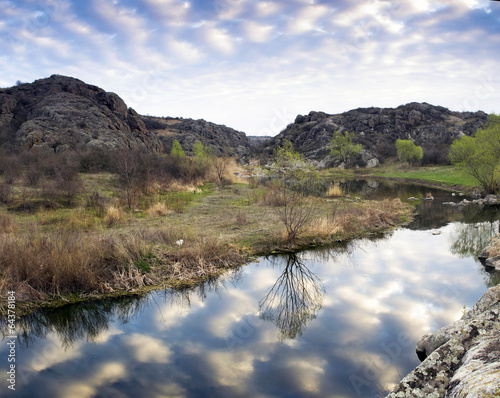 Sunrise on the river Mertvovod photo