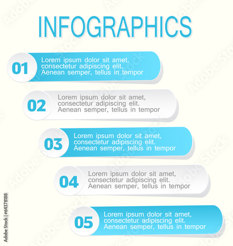 Modern infographic design template blue and white