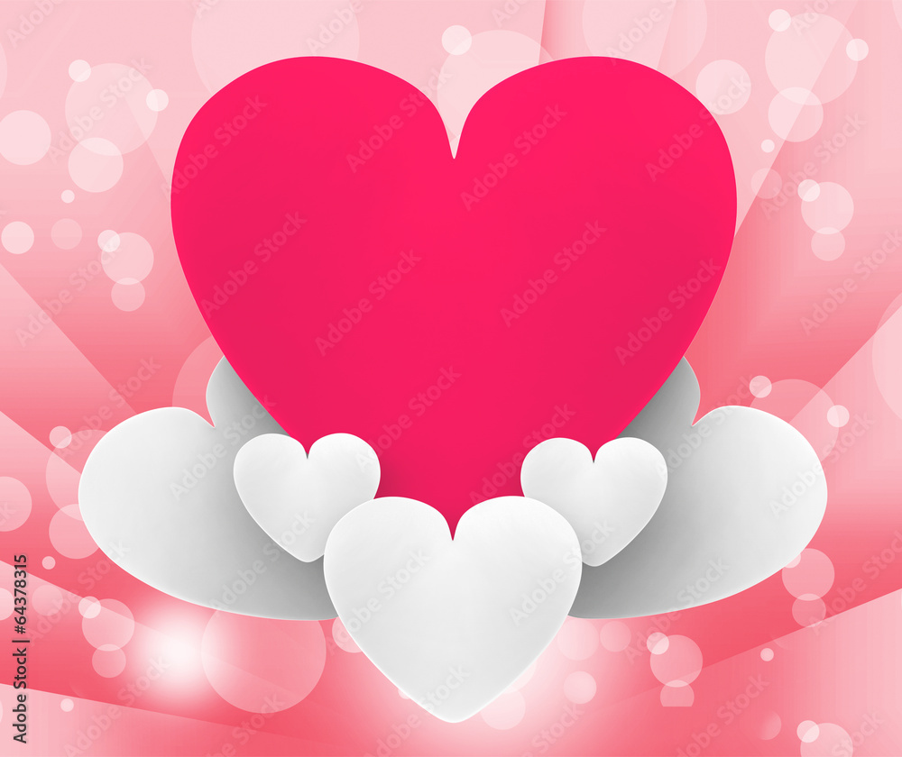 Heart On Heart Clouds Shows Romantic Dream Or Peaceful Relations