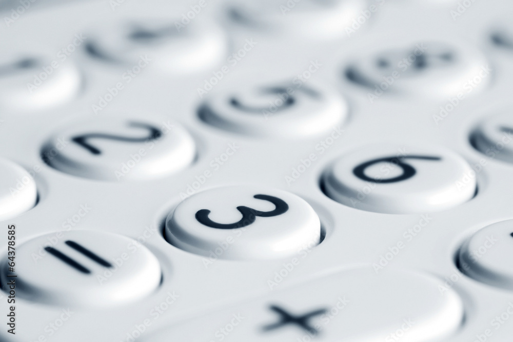 Closeup of calculator keypad