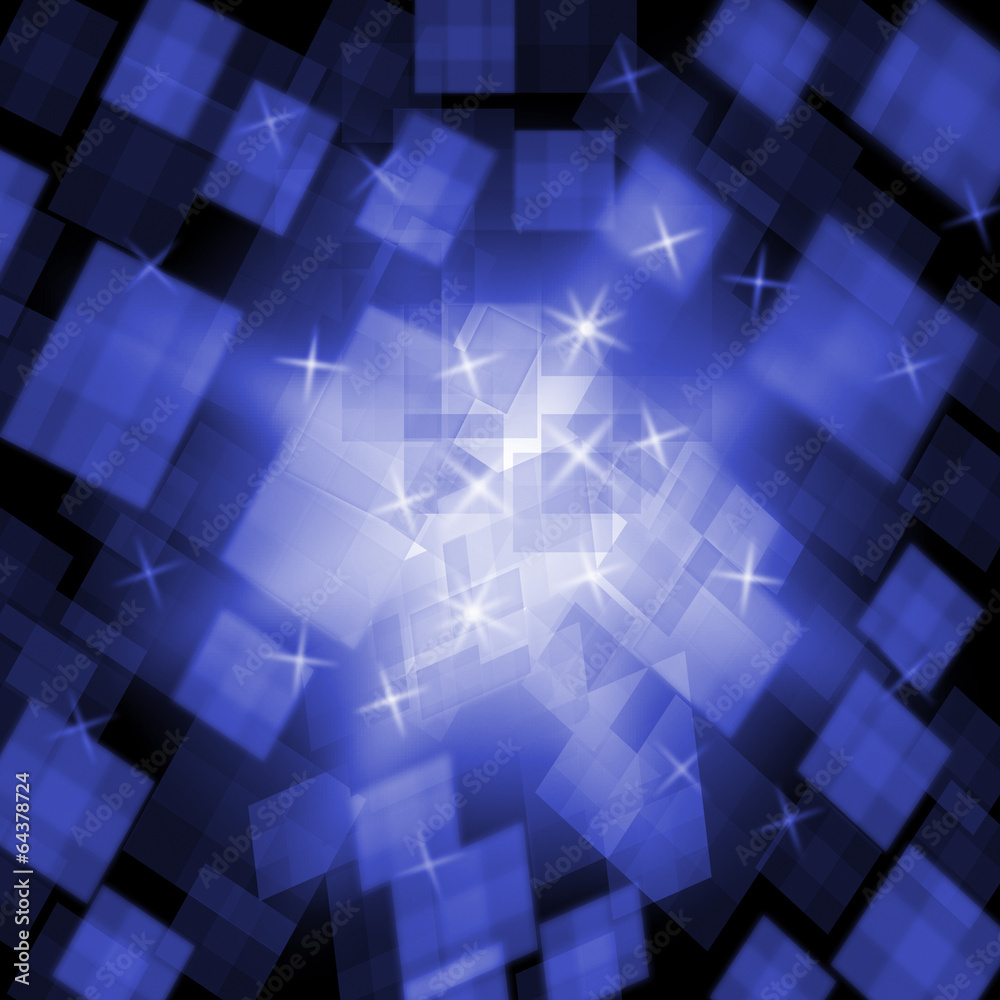 Obraz premium Blue Cubes Background Shows Geometrical Pattern Or Trendy Fashio