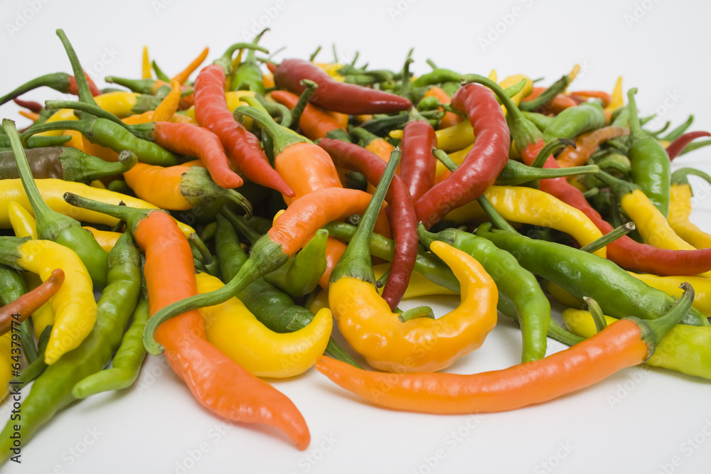 Bunch of colorful hot peppers Bunch of colorful hot peppers