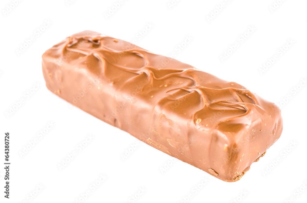Chocolate bar isolated white background