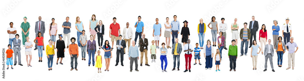 Large Group of World People with Various Occupations
