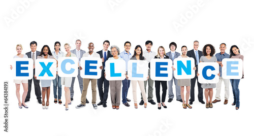 Group of Business People Holding Word Excellence