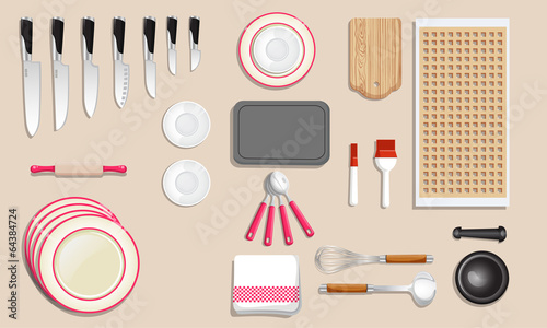Kitchenware and tool icon set