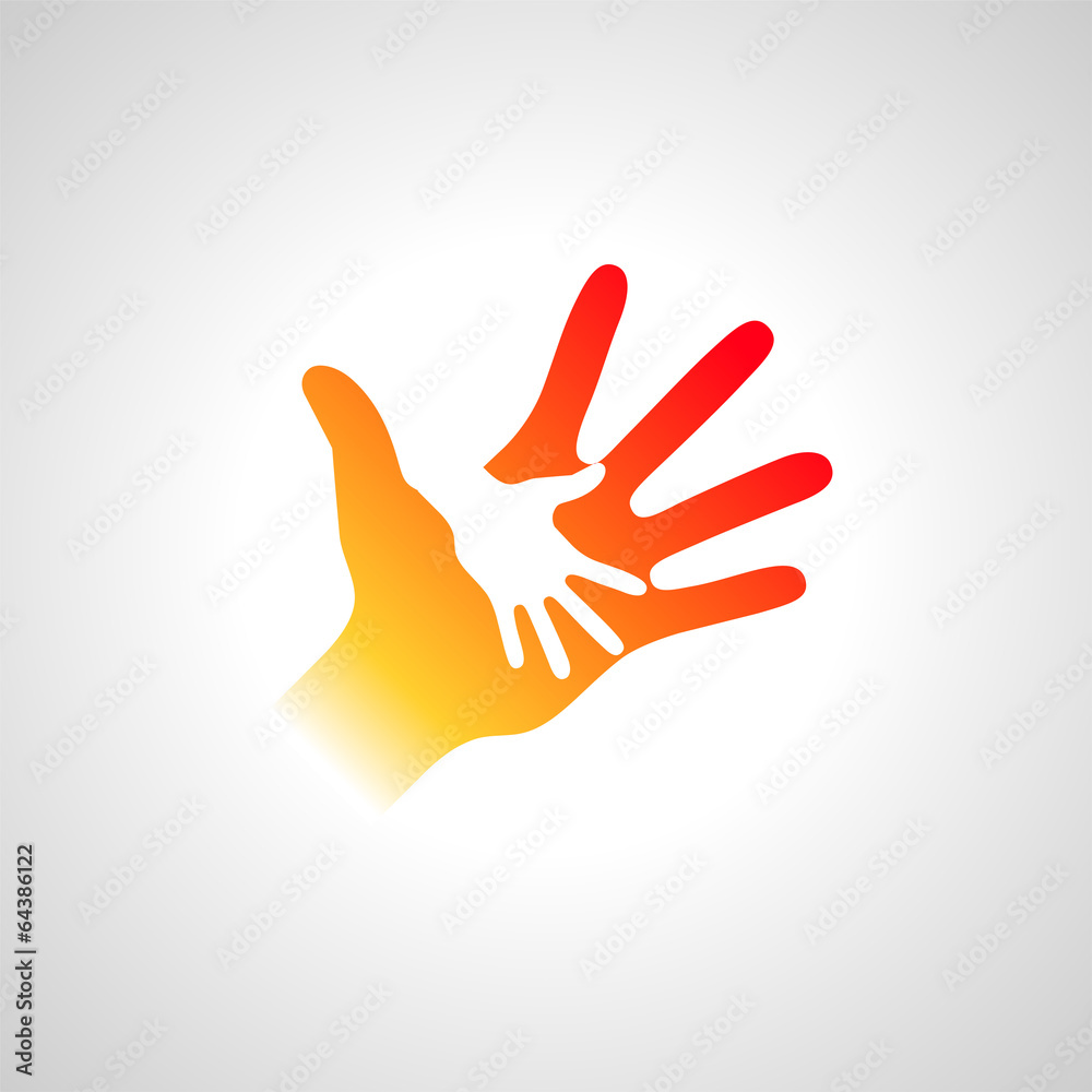Fototapeta premium Helping hands. Abstract illustration for design