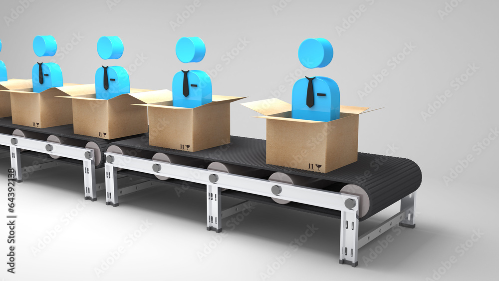 conveyor belt with new employees conveyor belt with new employees
