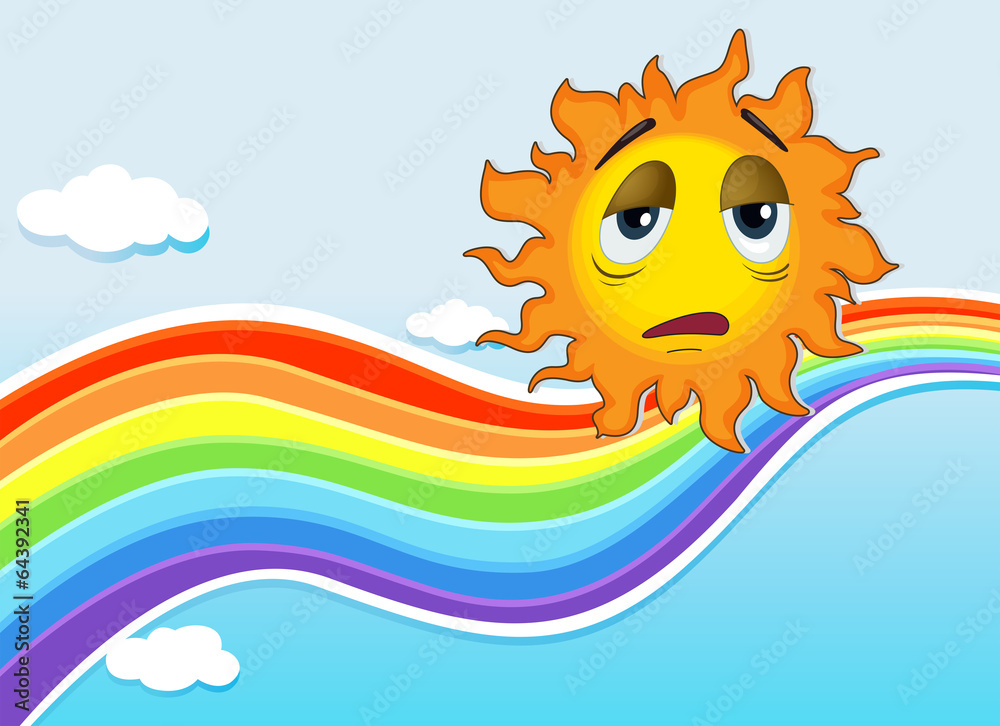 A sad sun near the rainbow A sad sun near the rainbow