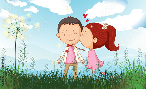 A couple at the field