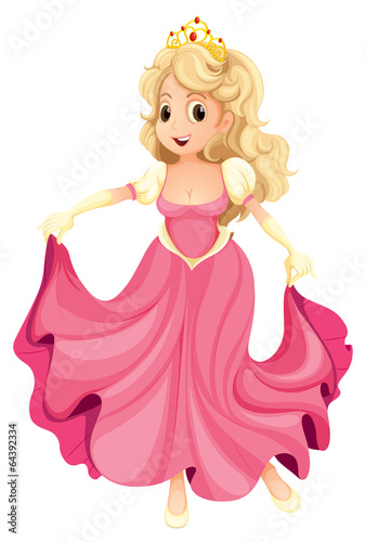 A princess with a pink gown