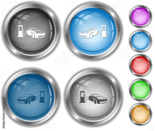 Car fueling. Internet buttons.