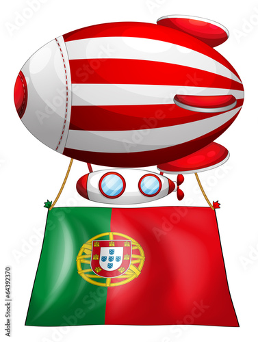 The flag of Portugal and the floating balloon