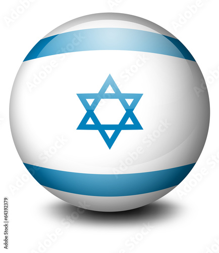 A soccer ball with the flag of Israel