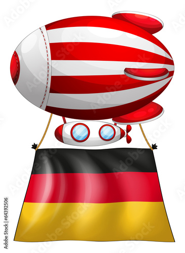A floating balloon with the flag of Germany