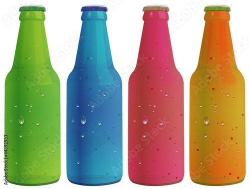 Four colorful bottles