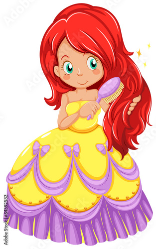 A princess combing her hair