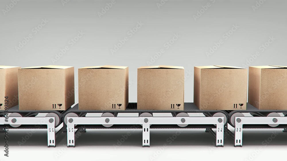 conveyor with carton's animation