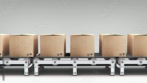 conveyor with carton's animation