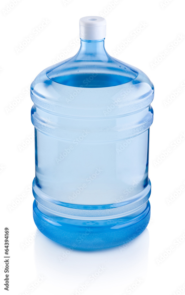 Big Plastic Water Bottle For Potable On White Background Stock