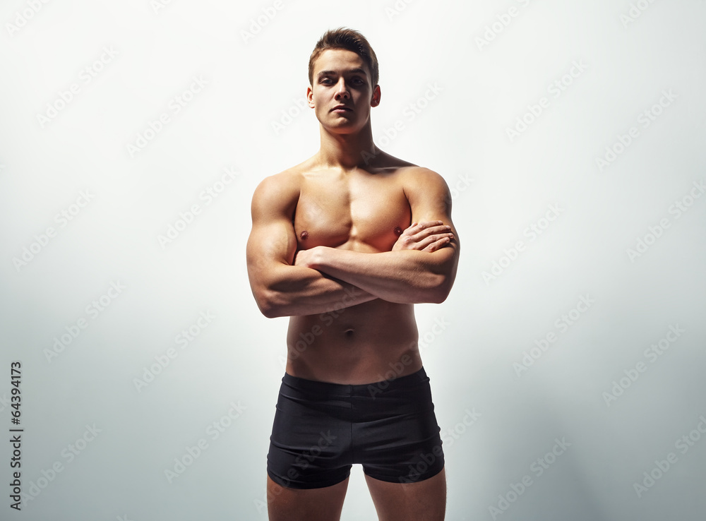 Portrait of a young sexy muscular man