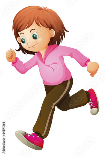 A young child jogging