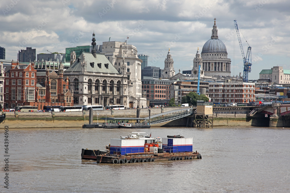 St. Paul's Cathedral and Thames river in London