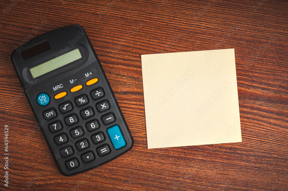 Calculator and sticker Calculator and sticker