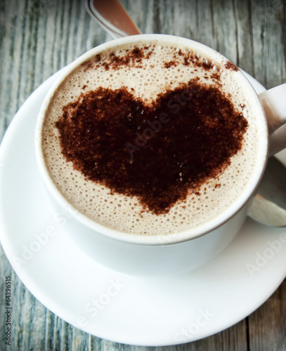 Cappuccino Cup with Heart Shape