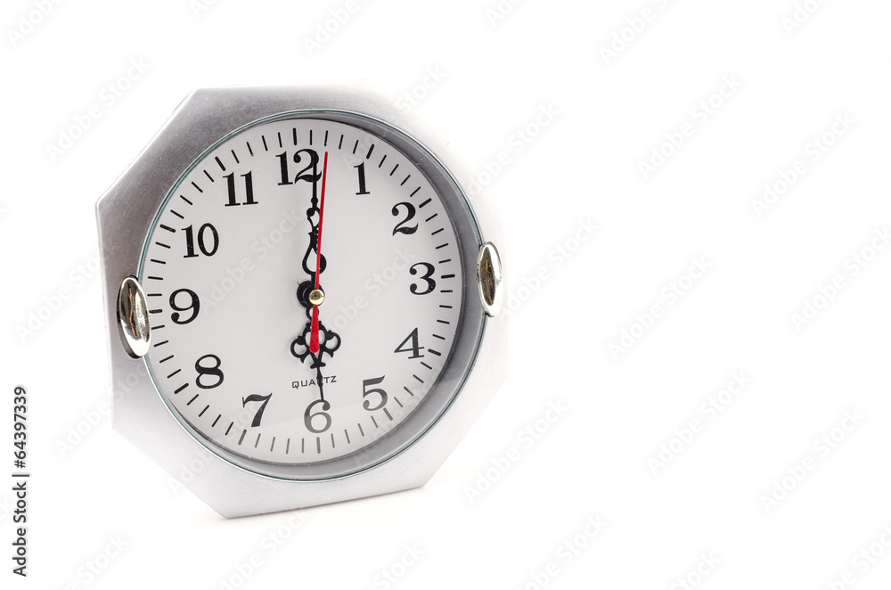 Clock isolated white background Clock isolated white background