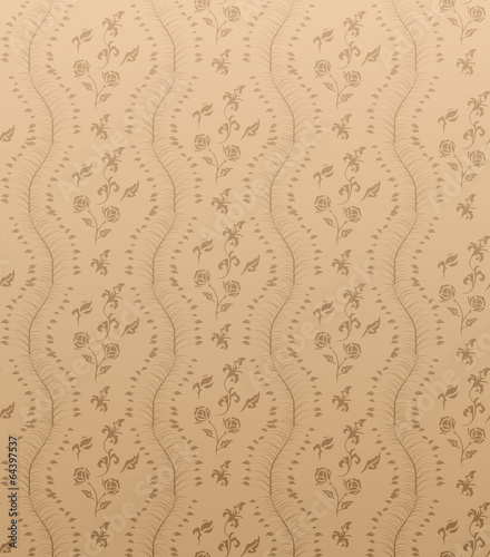 Seamless Floral Damask Wallpaper