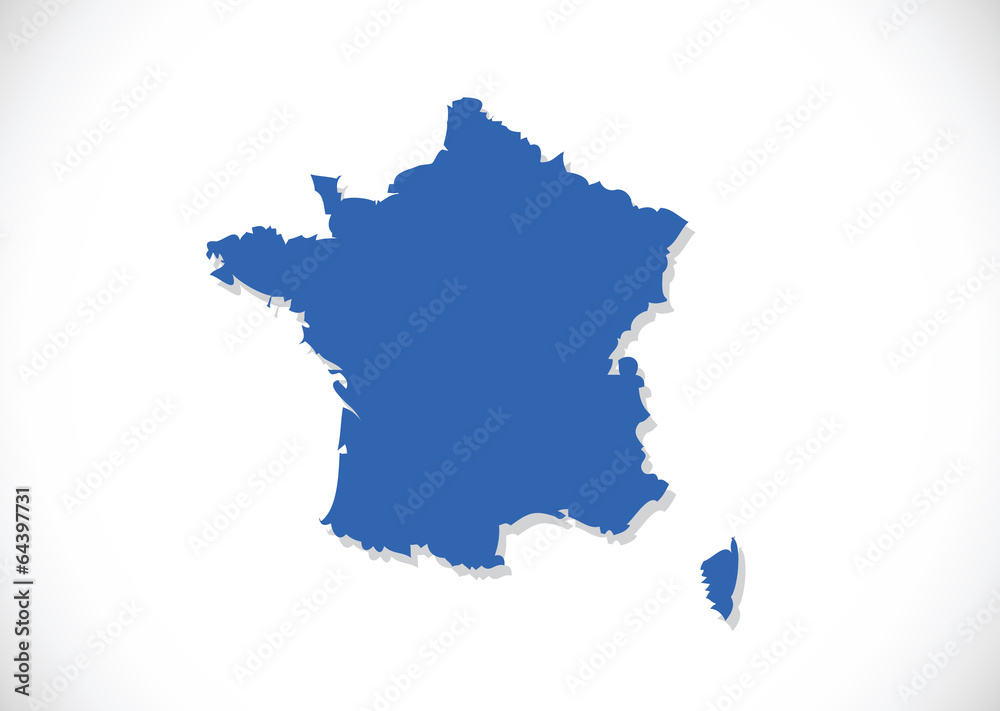 Map and  flag of France , French Republic