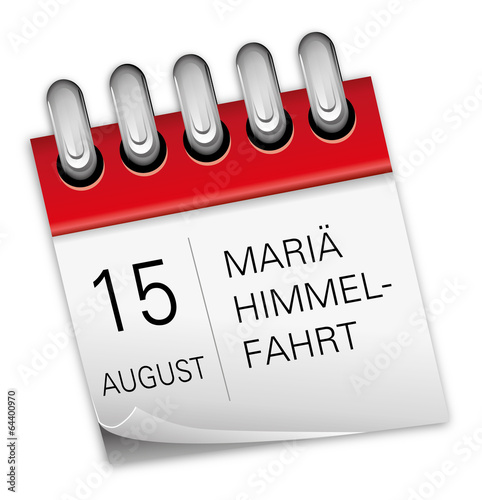 Kalender rot 15 August Mariä Himmelfahrt