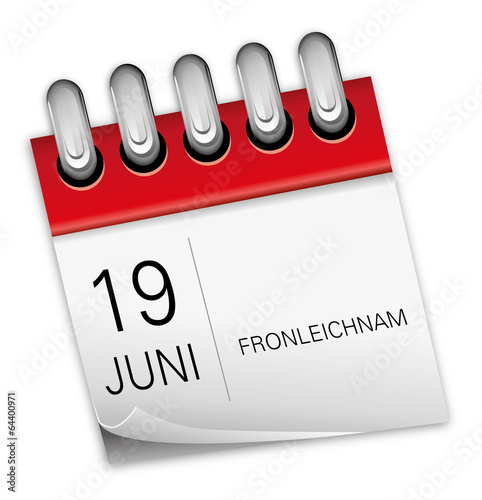 Kalender rot 19 Juni Fronleichnam