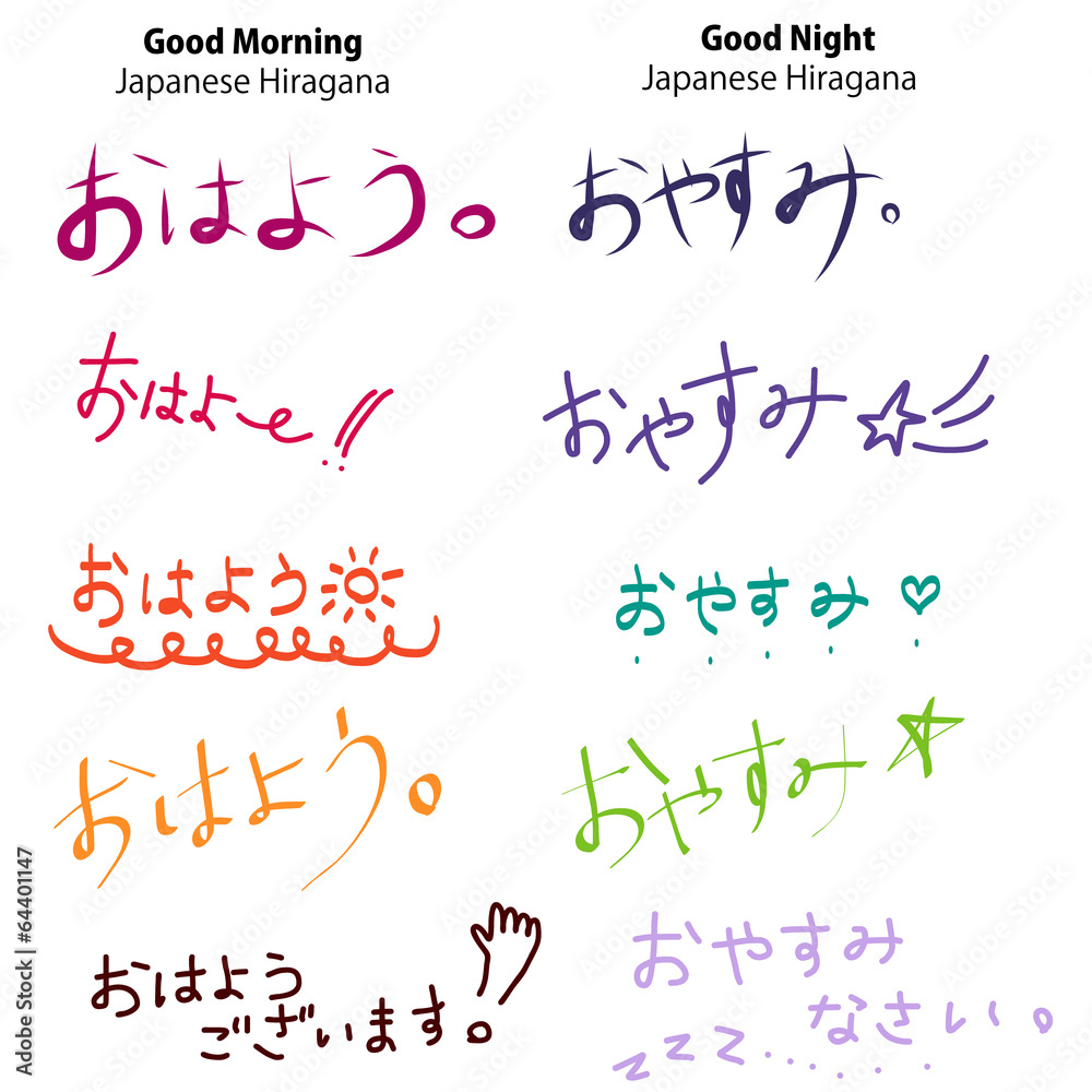In japanese morning good 'Good Morning'