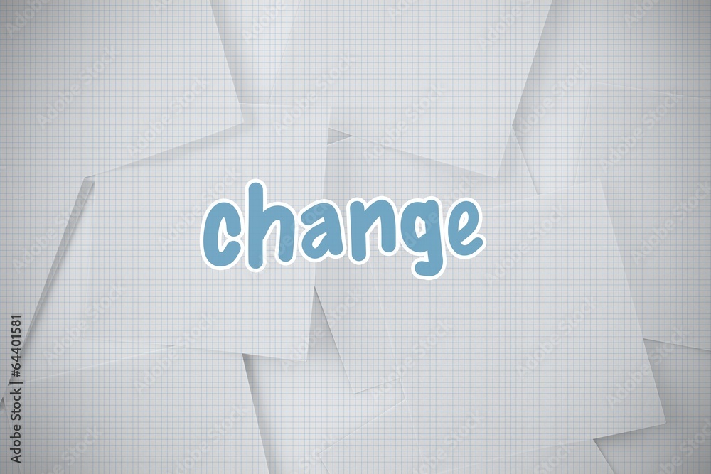 Change against digitally generated grid paper strewn Change against digitally generated grid paper strewn