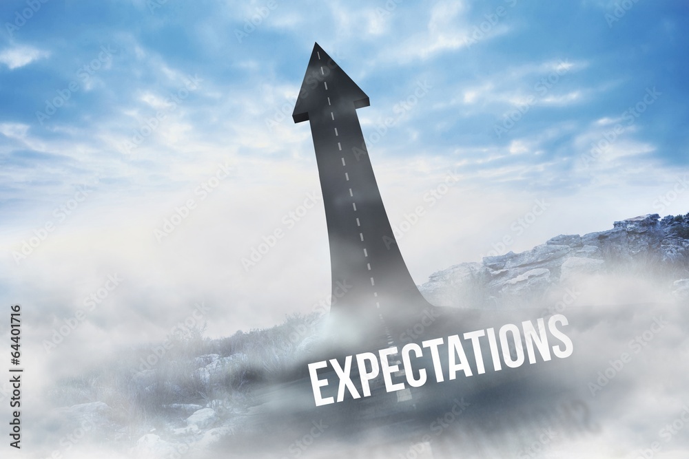 Fototapeta premium Expectations against road turning into arrow