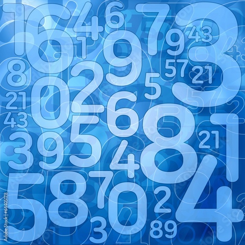 blue number science background